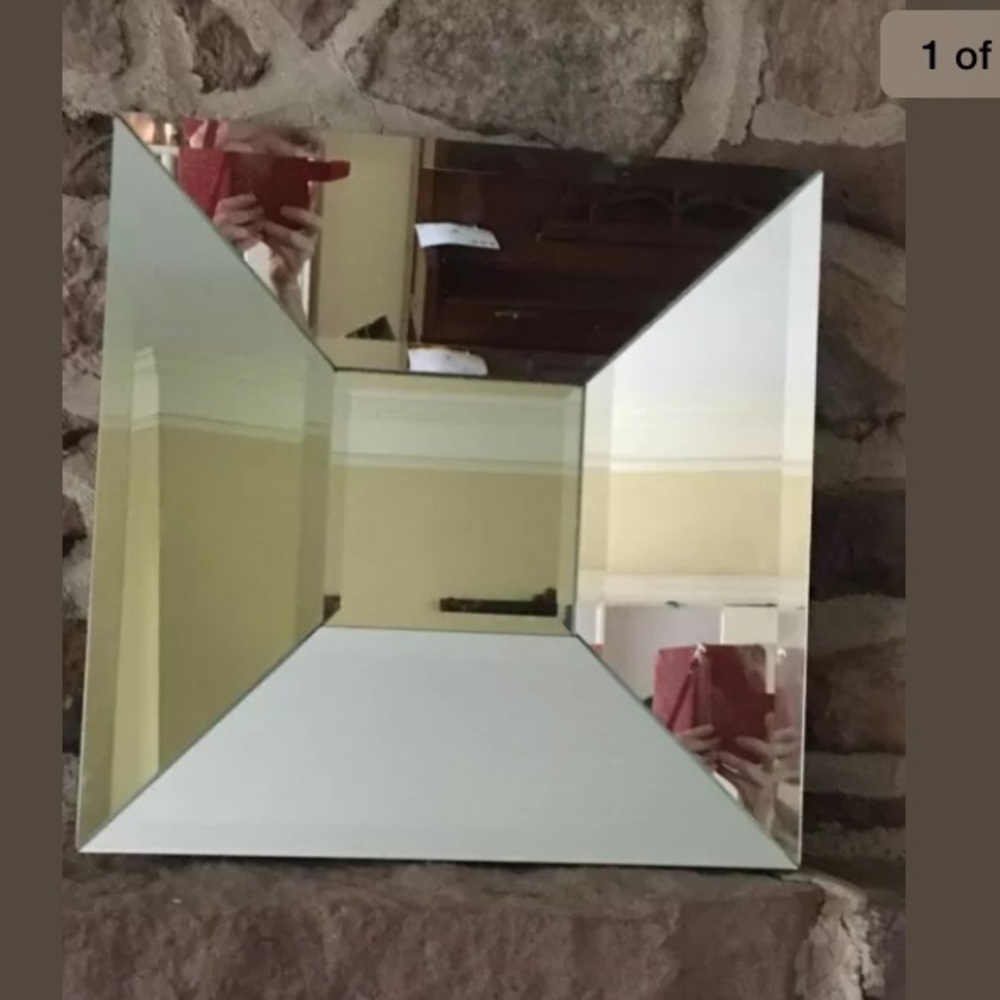 Large Vintage Square 3D Z Gallerie Mirror 17"